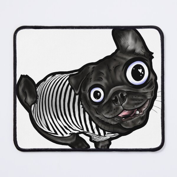 Item preview, Black pug striped shirt designed and sold by turddemon.