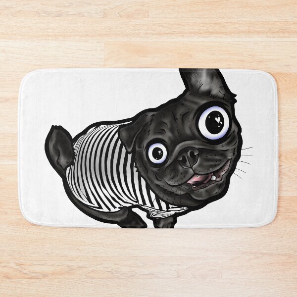 Item preview, Black pug striped shirt designed and sold by turddemon.