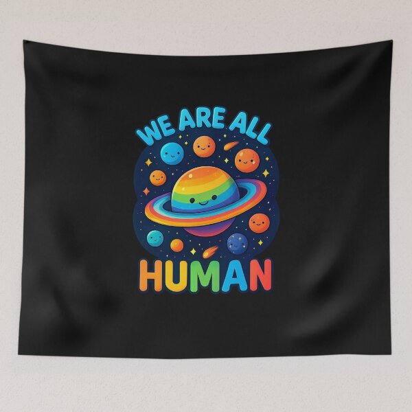 Item preview, Space Groovy We are All Human LGBT Pride Rainbow Equal Right designed and sold by TalalosART.
