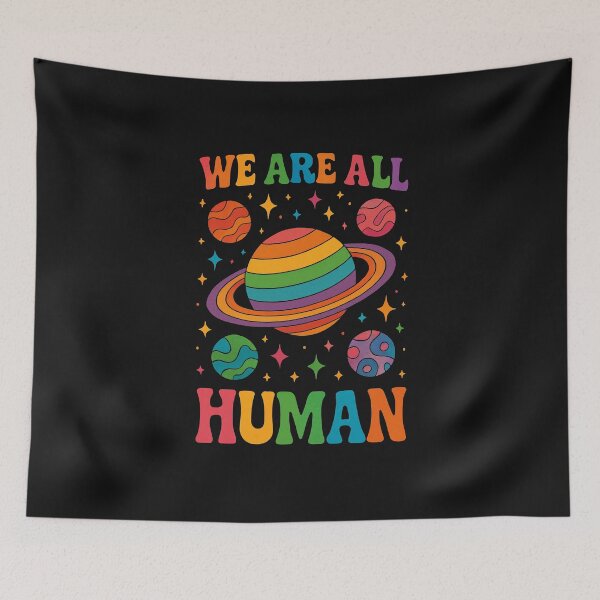 Item preview, Space Groovy We are All Human LGBT Pride Rainbow Equal Right  designed and sold by TalalosART.