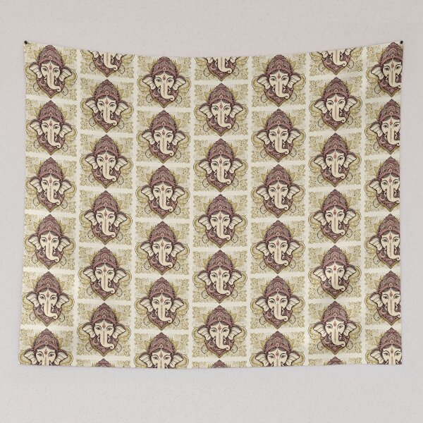 Item preview, Ganesha Head on decorative background designed and sold by ZOXOFO.