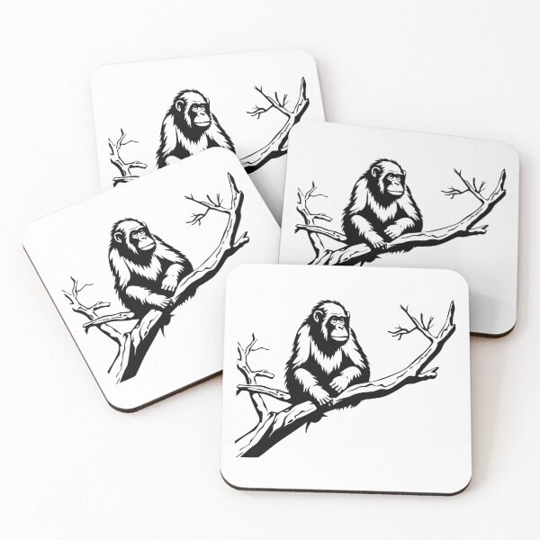 Item preview, Monkey Chimpanzee Jungle Tree Branch Orangutan Primate  designed and sold by inkoutninja.