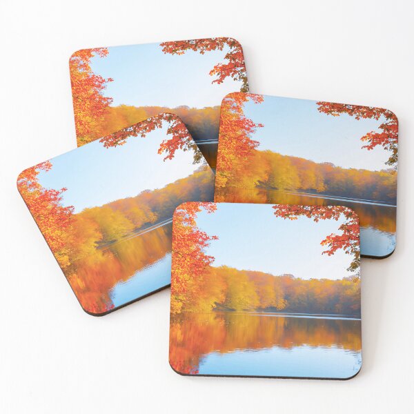 Item preview, Autumn trees in the forest reflected on the river surface. designed and sold by PattaZone.