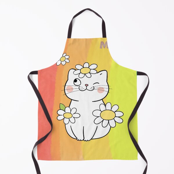 Item preview, Cute Winking Cat with Daisies | Rainbow Pastel Background | Kawaii Cat Design designed and sold by KantaponEarth.