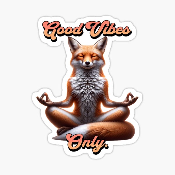Item preview, Good Vibes Fox Art | Zen Meditation Fox Design | Mindfulness Positivity Quote | Pacific NW Gear Co designed and sold by PacificNWGearCo.
