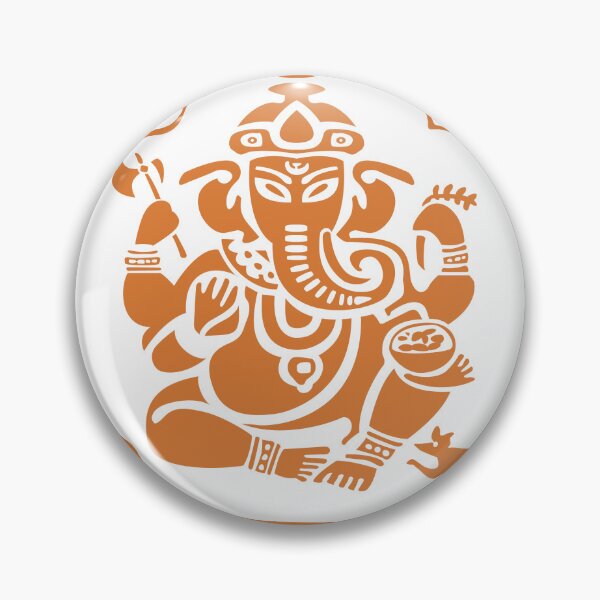 Item preview, Ganesha in Square block print motif - Orange designed and sold by ZOXOFO.