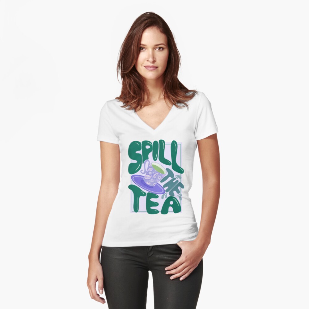 Item preview, Fitted V-Neck T-Shirt designed and sold by cynhaller.
