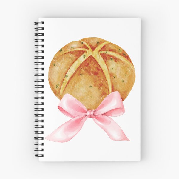 Item preview, Korean Cream Cheese Bread with Pink Bow – Coquette Bakery Watercolor Aesthetic designed and sold by DivinePassion.