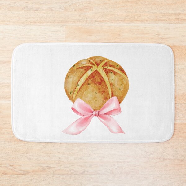 Item preview, Korean Cream Cheese Bread with Pink Bow – Coquette Bakery Watercolor Aesthetic designed and sold by DivinePassion.
