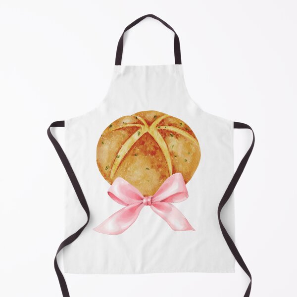 Item preview, Korean Cream Cheese Bread with Pink Bow – Coquette Bakery Watercolor Aesthetic designed and sold by DivinePassion.