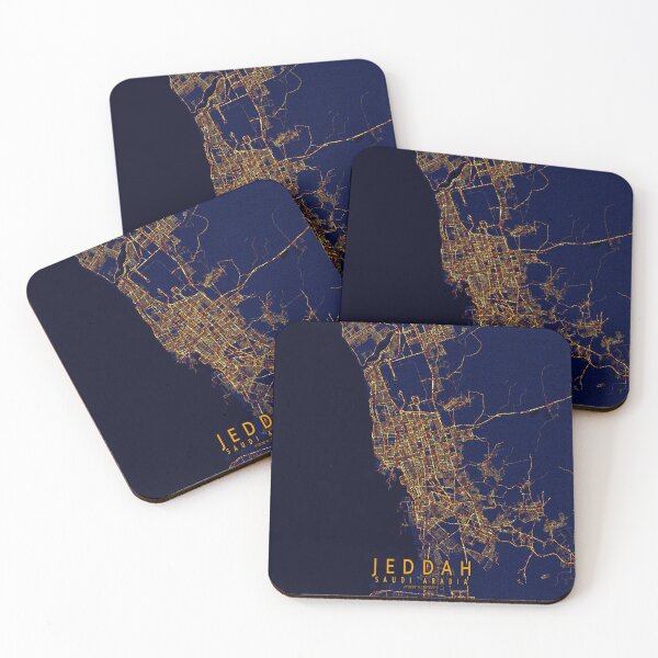 Item preview, Jeddah Makkah Saudi Arabia Map - City At Night designed and sold by deMAP.