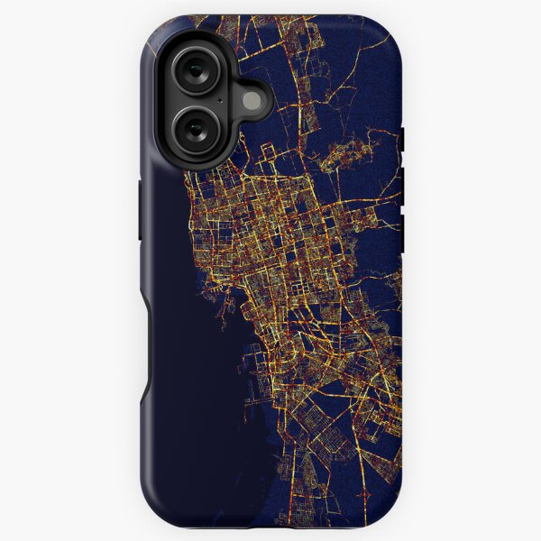 Vista previa del artículo con la obra «Mapa de Yeda, La Meca y Arabia Saudita: Ciudad de noche», diseñado y vendido por deMAP.
