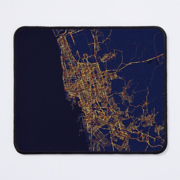 Item preview, Jeddah Makkah Saudi Arabia Map - City At Night designed and sold by deMAP.