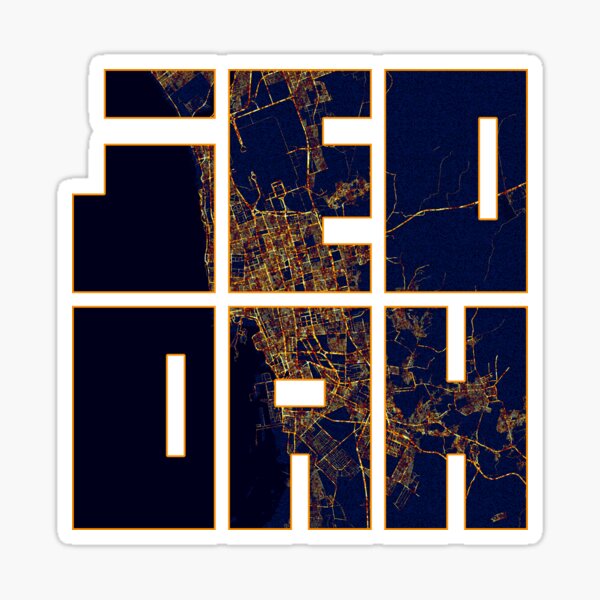 Item preview, Jeddah Makkah Saudi Arabia Map - City At Night designed and sold by deMAP.