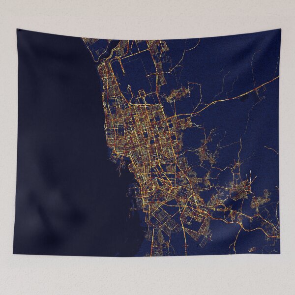 Item preview, Jeddah Makkah Saudi Arabia Map - City At Night designed and sold by deMAP.