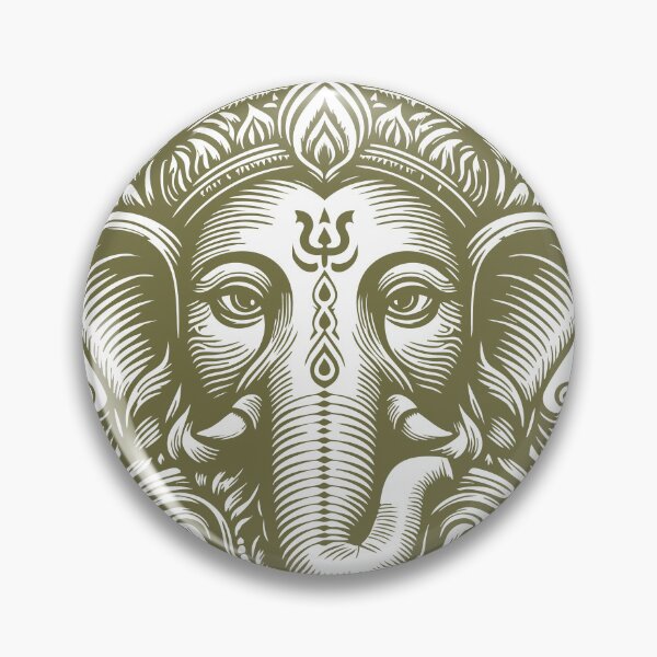 Artikelvorschau, Ganesha-Gesicht – Holzschnitt-Stil entworfen und verkauft von ZOXOFO.