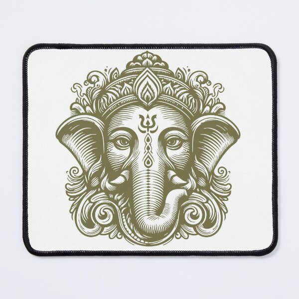 Item preview, Ganesha face - woodcut style designed and sold by ZOXOFO.