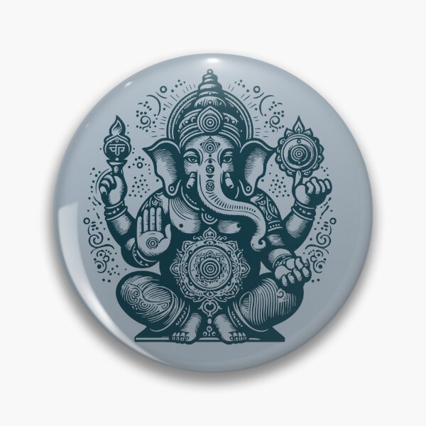 Item preview, Seated Blue Ganesha with chakras designed and sold by ZOXOFO.