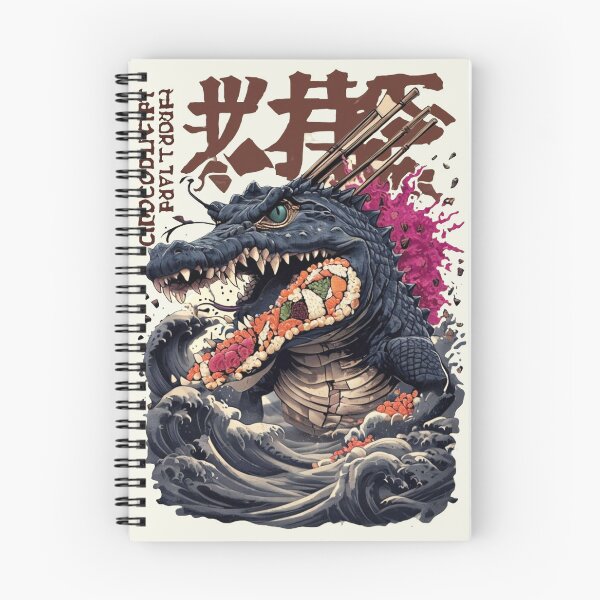 Item preview, Pirate Sea Monster Crocodile – Japanese Wave Art with Ships & Ocean Adventure designed and sold by Ali Aboelmakarem.