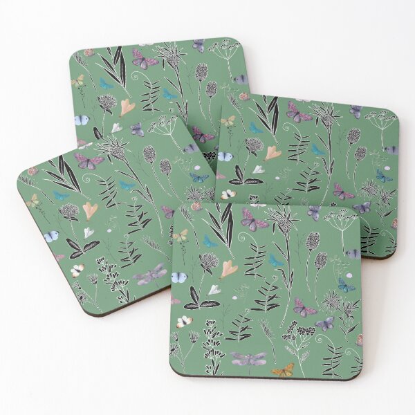 Item preview, wildflowers in green  designed and sold by Navitaloves.