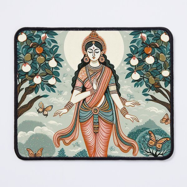 Item preview, The Goddess Lakshmi in a garden of pear trees designed and sold by ZOXOFO.