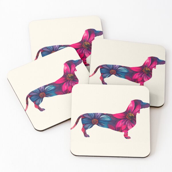 Item preview, Dachshund Silhoette - floral designed and sold by NotARealGrownUp.