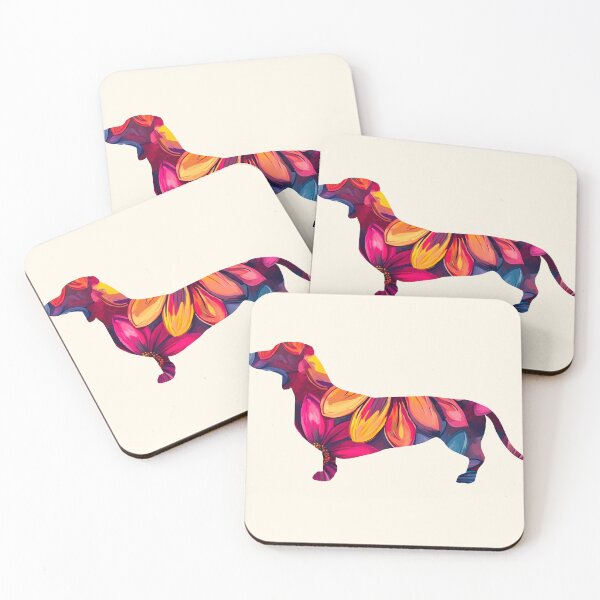 Item preview, Dachshund Silhoette - floral designed and sold by NotARealGrownUp.