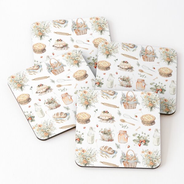 Item preview, Whimsical Watercolor Floral Strawberry Baking Country Aesthetic designed and sold by Nature Hues.