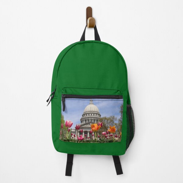 Item preview, Colorful Tulips and Wisconsin Capitol – Bright Spring Poster designed and sold by Maryna Gumenyuk.