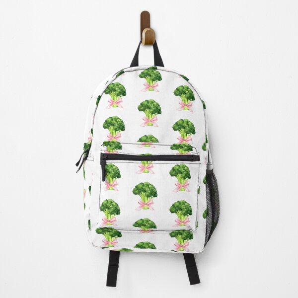Item preview, Broccoli with Pink Bow – Whimsical Coquette Cottagecore Watercolor designed and sold by DivinePassion.