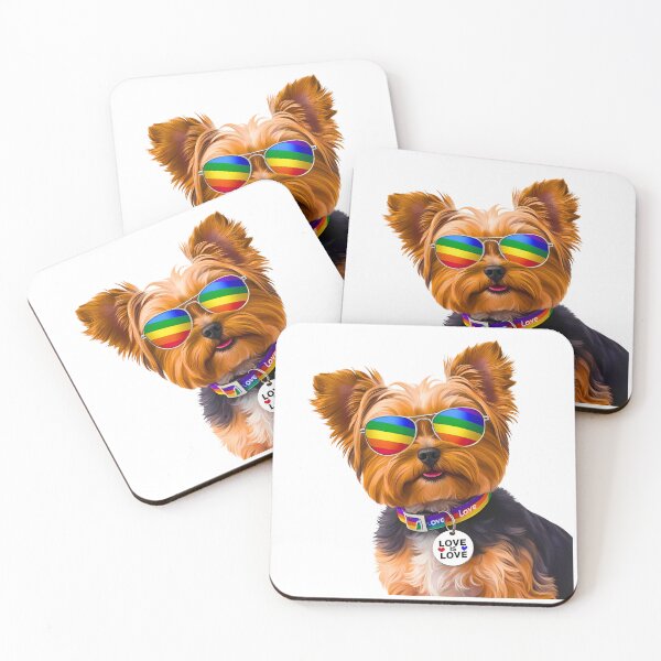 Item preview, Pride Yorkipoo – Rainbow Sunglasses & “Love is Love” Collar Dog Art designed and sold by Fredster1966.