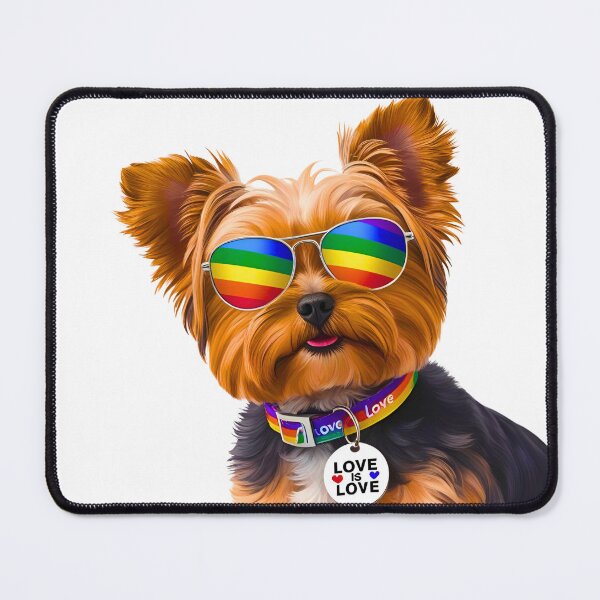 Item preview, Pride Yorkipoo – Rainbow Sunglasses & “Love is Love” Collar Dog Art designed and sold by Fredster1966.