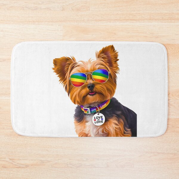 Item preview, Pride Yorkipoo – Rainbow Sunglasses & “Love is Love” Collar Dog Art designed and sold by Fredster1966.