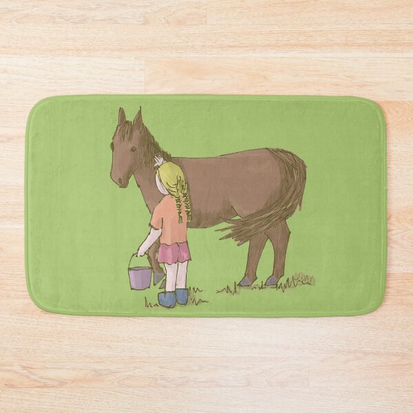 Item preview, Girl Feeding Horse Illustration designed and sold by Jaana Day.