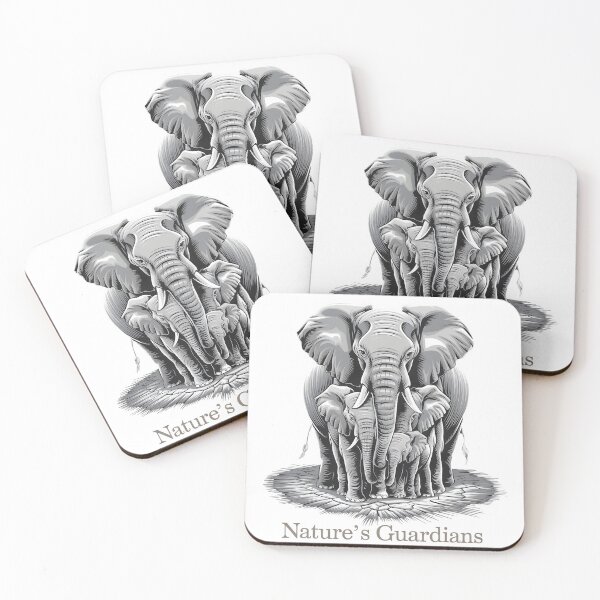 Item preview, Nature’s Guardians – Elephants Forming Protective  designed and sold by Dazai_shop⭐⭐⭐⭐⭐.