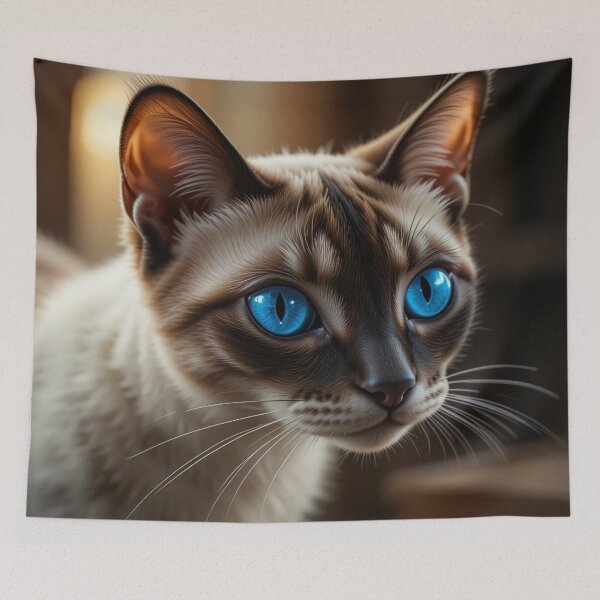 Item preview, cat with stunningly bright blue eyes designed and sold by InezPhotography.