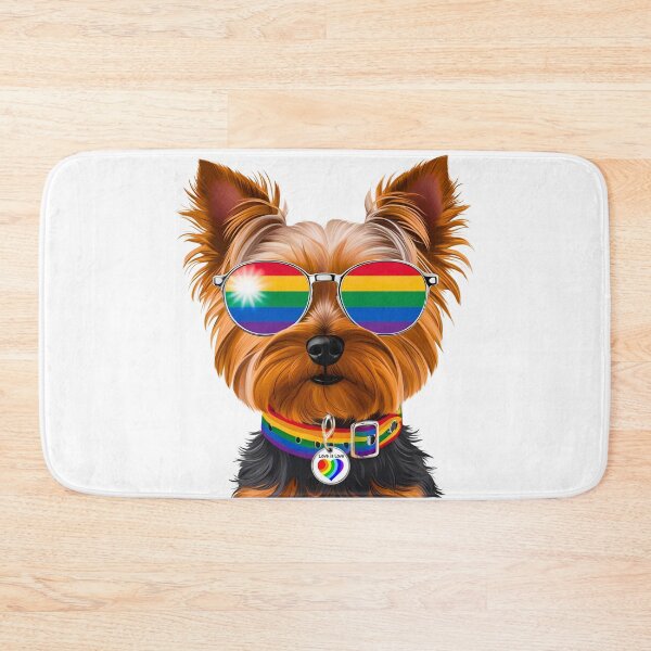 Item preview, Pride Yorkshire Terrier – Rainbow Sunglasses & “Love is Love” Collar Dog Art designed and sold by Fredster1966.