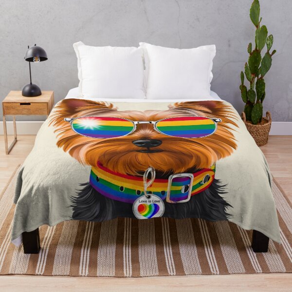 Item preview, Pride Yorkshire Terrier – Rainbow Sunglasses & “Love is Love” Collar Dog Art designed and sold by Fredster1966.