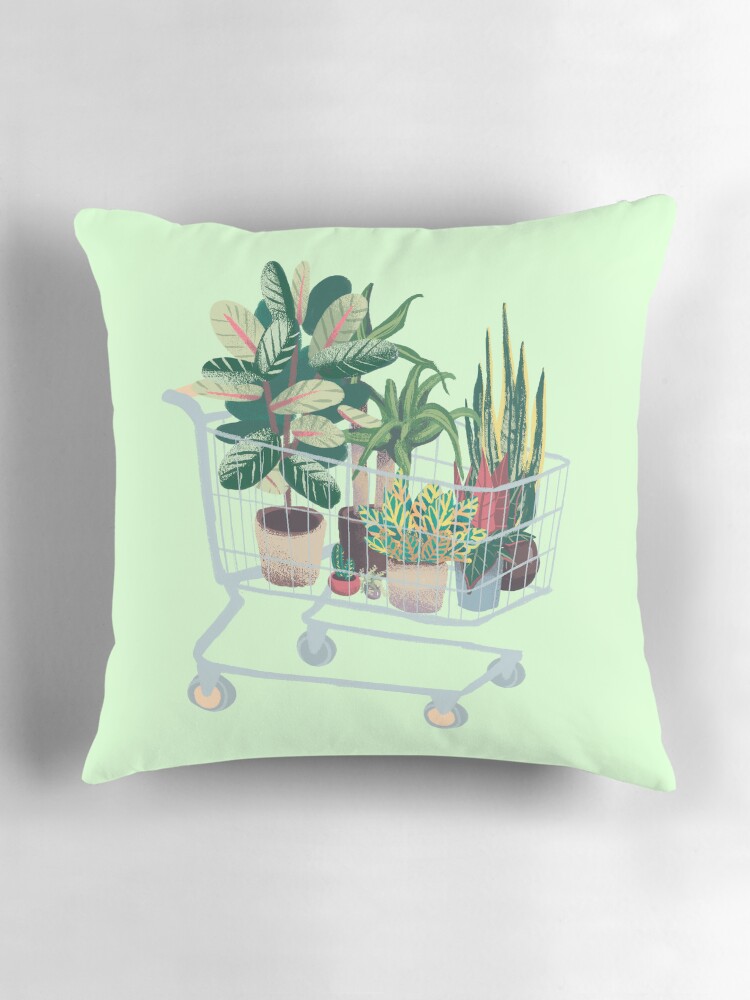 Thumbnail 3 of 4, Pillow, Plant friends designed and sold by hellocloudy.
