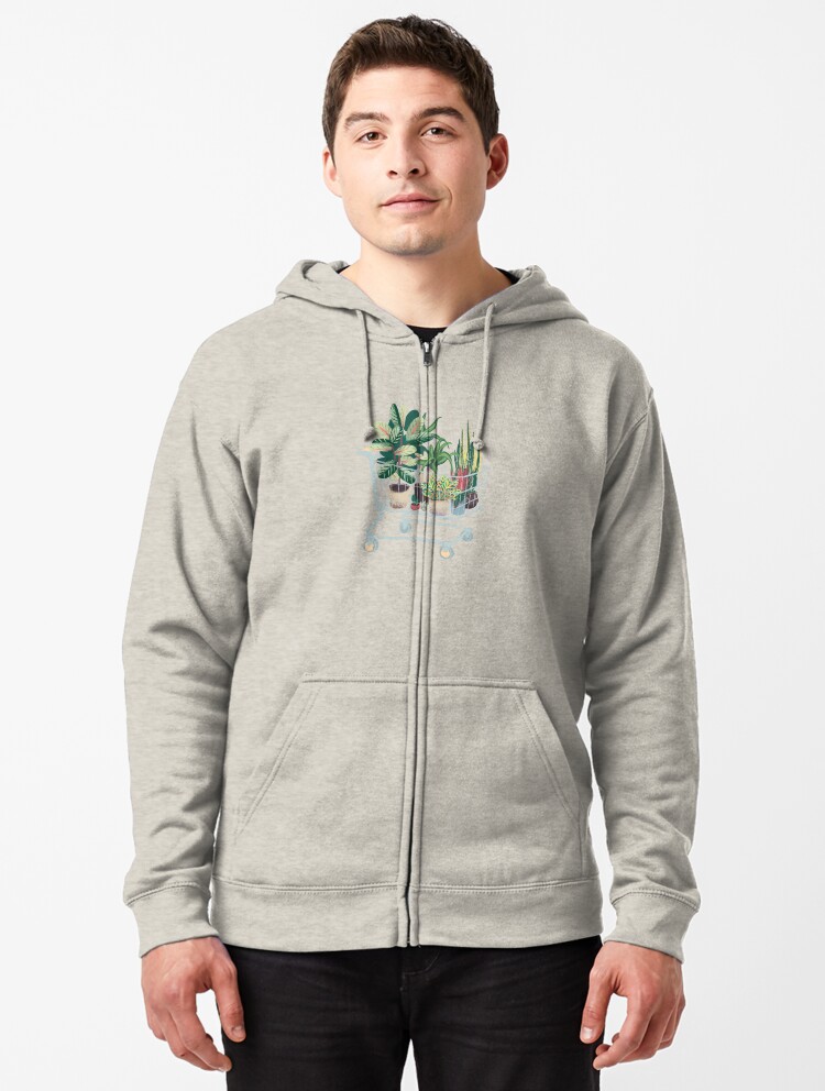 Imagen 1 de 5, Sudadera con capucha y cremallera con la obra Planta amigos, diseñada y vendida por hellocloudy.
