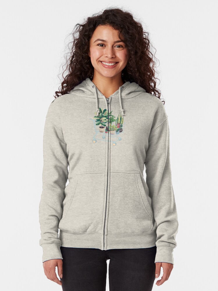 Imagen 2 de 5, Sudadera con capucha y cremallera con la obra Planta amigos, diseñada y vendida por hellocloudy.