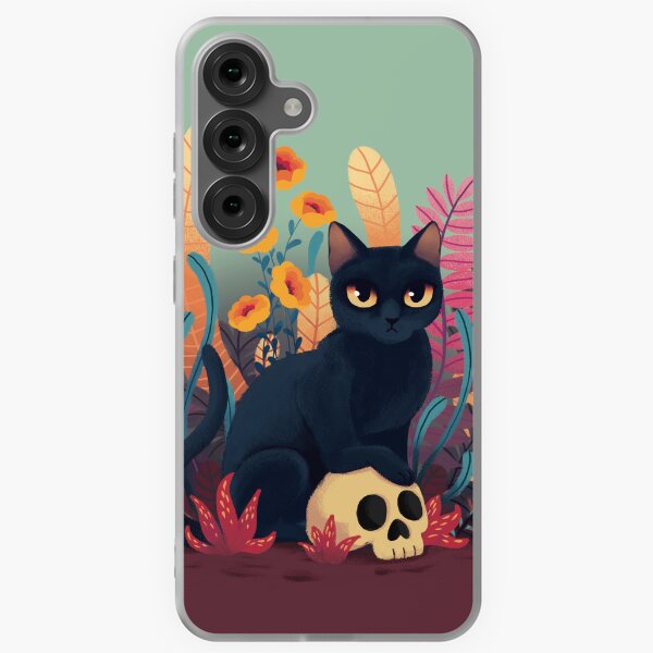 Vista previa del artículo con la obra «Gatito calavera», diseñado y vendido por hellocloudy.
