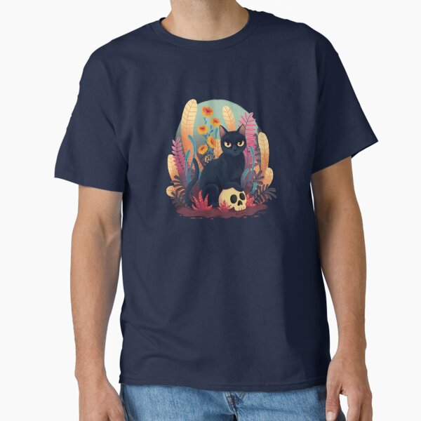 Vista previa del artículo con la obra «Gatito calavera», diseñado y vendido por hellocloudy.