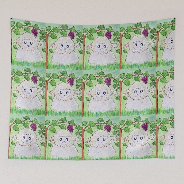 Item preview, Passover lamb under grape vine designed and sold by Paintedhues.