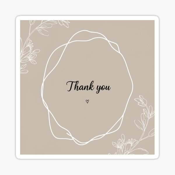 Thank you card - Natural Sticker