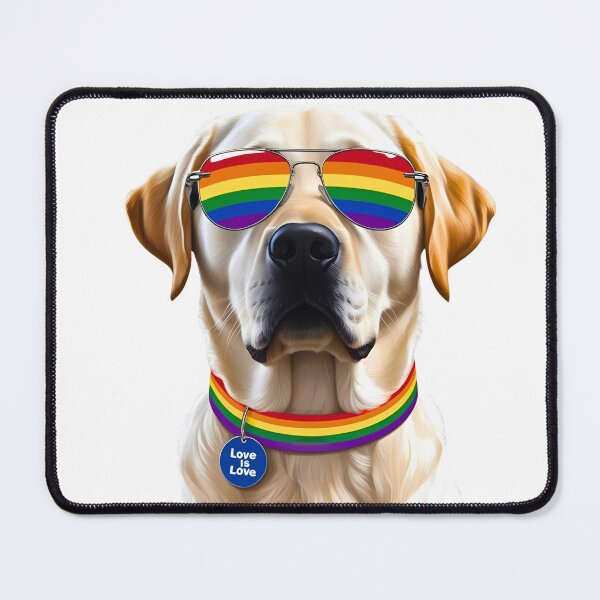 Item preview, Pride Labrador Retriever – LGBTQ Dog Art with Rainbow Sunglasses & “Love is Love” Collar designed and sold by Fredster1966.