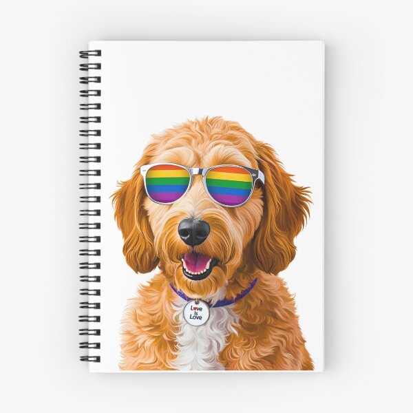 Item preview, PRIDE Goldendoodle – Rainbow Sunglasses & "Love is Love" Collar Dog Art designed and sold by Fredster1966.