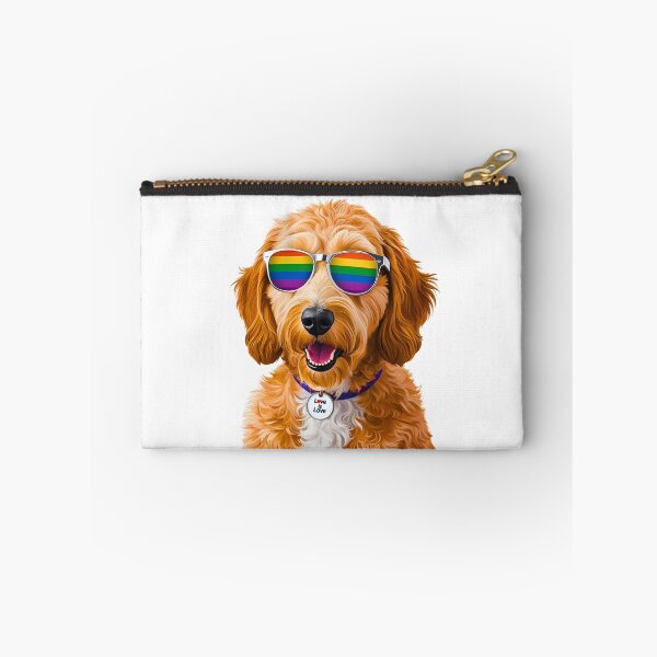 Item preview, PRIDE Goldendoodle – Rainbow Sunglasses & "Love is Love" Collar Dog Art designed and sold by Fredster1966.