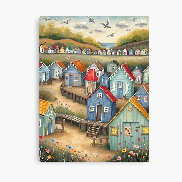 Item preview, Dover whimsical coast colorful beach huts designed and sold by ponted.