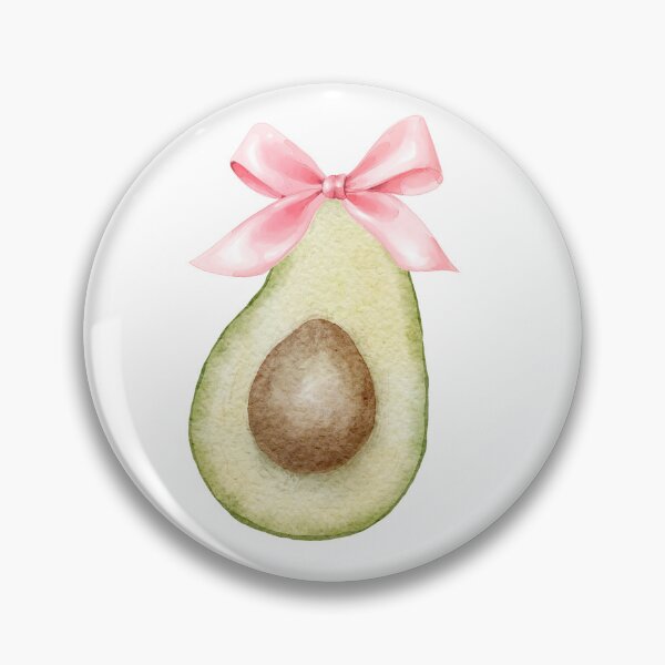 Item preview, Avocado with Pink Bow – Coquette Aesthetic Healthy Food Watercolor Design designed and sold by DivinePassion.